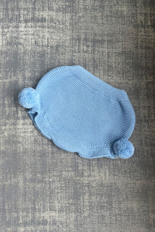 Juliana blue knitted pom pom jam pants