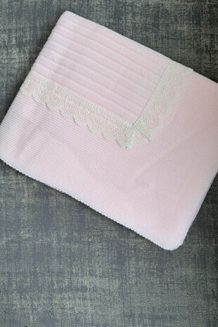 Juliana baby pink lace blanket