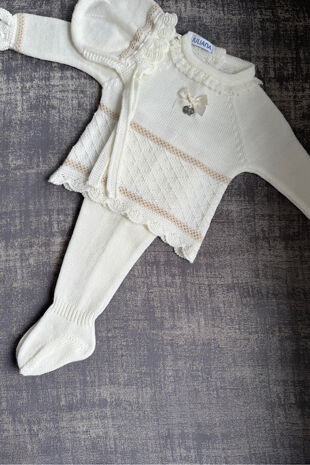 Juliana cream and beige knitted set