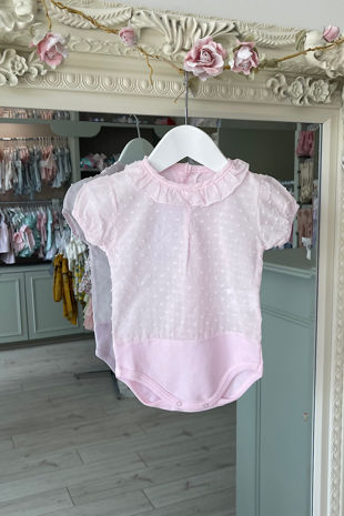 Jesse pink swiss dot vest