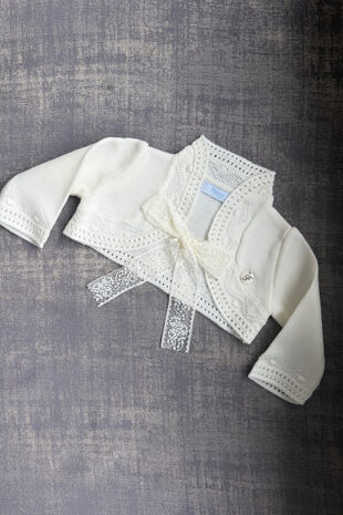 Foque cream bolero bow cardigan 