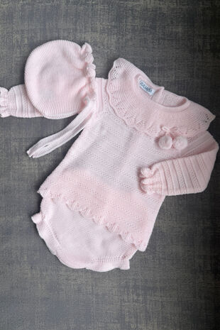 Juliana baby pink pom pom jam pant set