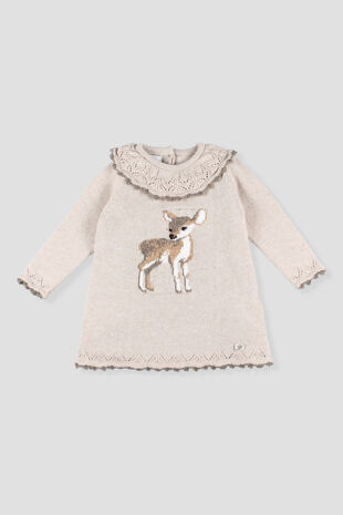 Foque deer print wool blend dress