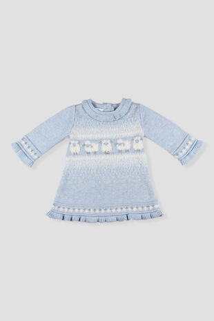 Foque blue sheep wool blend dress