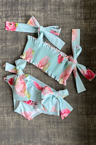 Phi mint floral print bikini