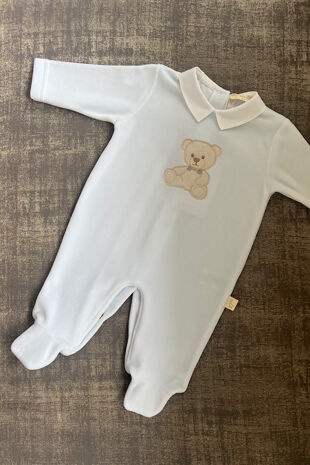Baby Gi blue teddy babygrow