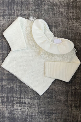 Sienna cream lace collar jumper 