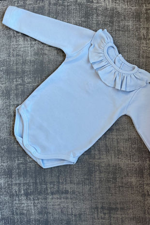 Aspen blue long sleeve collared vest