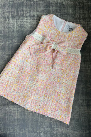 Naxos pink tweed a line dress 