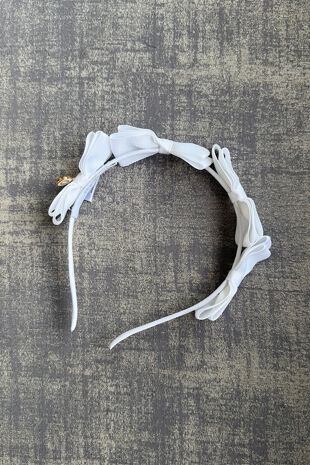 Jamiks white bow headband