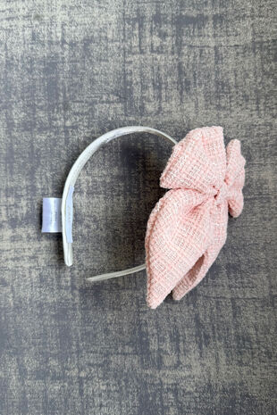 Jamiks pink tweed bow hairband-Copy