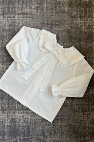 Amorette cream bow blouse 