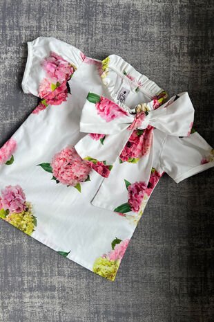 Phi hydrangea bow blouse 