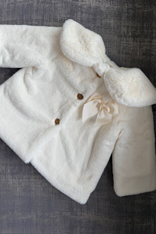 Valentina cream faux fur coat