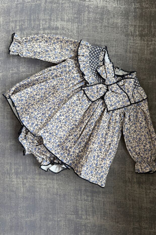 Valentina blue floral dress and knickers set