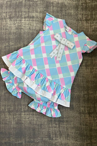 Rochy blue and pink two piece set