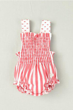 Jose Varon red striped romper 