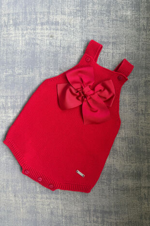 Condor red bow romper