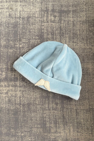 Baby Gi stone blue velour angel wing hat