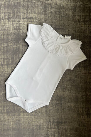 Roma white trim short sleeve vest