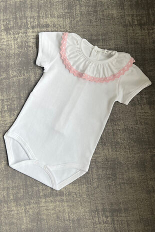 Roma pink trim short sleeve vest 