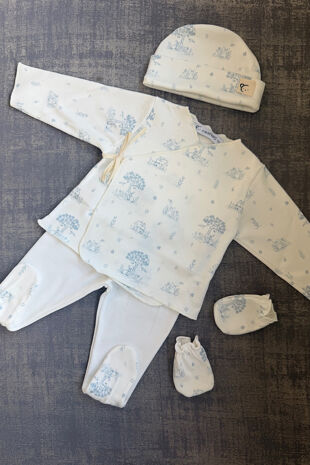 Calamaro blue toile print set