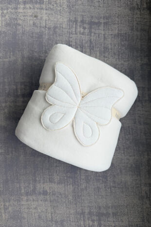 Baby Gi ivory butterfly velour blanket