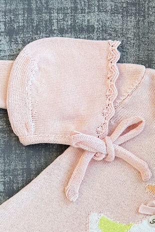 Foque pink knitted bonnet