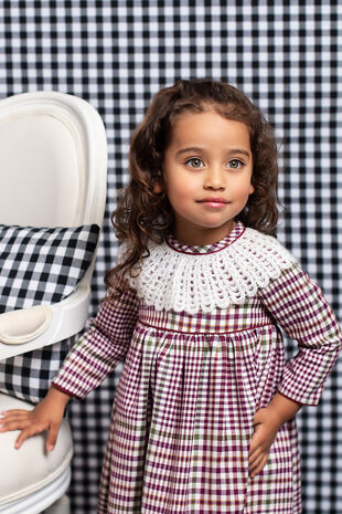 Foque purple check dress