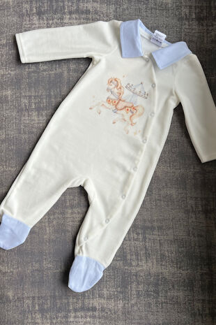 Jamiks blue carousel babygrow