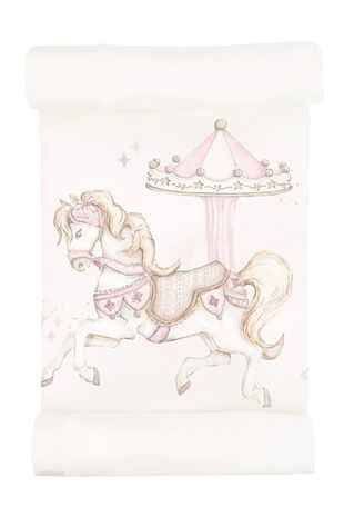 Jamiks pink velour carousel swaddle blanket