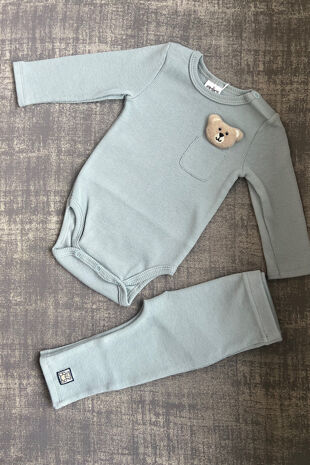 Jamiks blue teddy bear leggings set