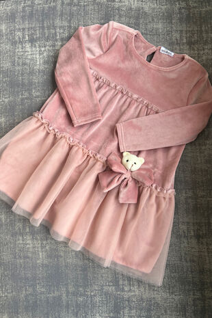 Jamiks dusky pink velvet dress