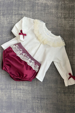 Calamaro burgundy velvet jam pants set