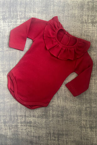 Aspen burgundy long sleeve collared vest