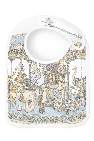Atelier choux Paris Satin bib – Carousel Blue