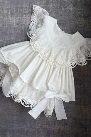 Phi ivory lace trim jam pants set