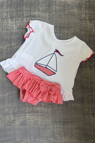 Calamaro red striped beach set