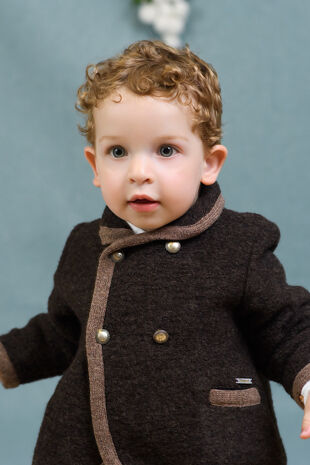 Foque brown felted wool coat