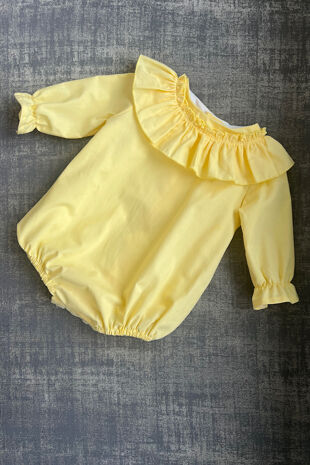 Lor Miral yellow frill collar romper