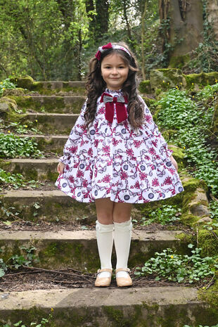 PRE ORDER Rochy burgundy bow printed dress
