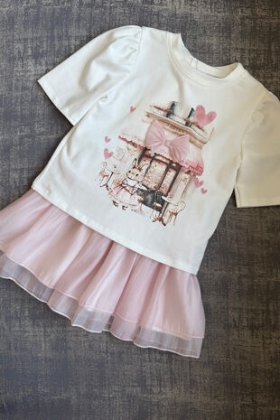 Jamiks tulle skirt and t shirt set