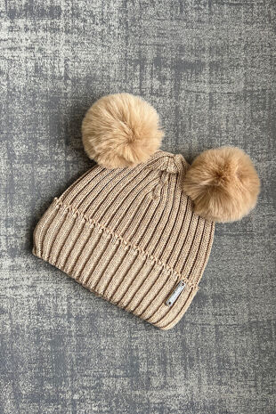 Condor nougat faux fur pom pom hat