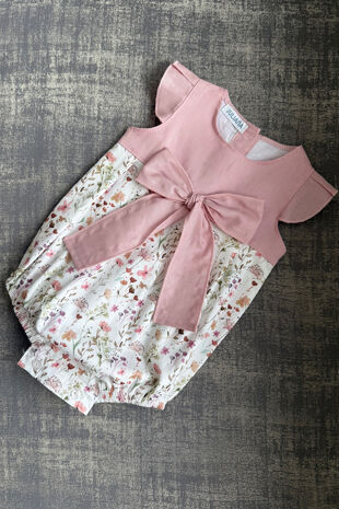 Juliana dusky pink floral romper 