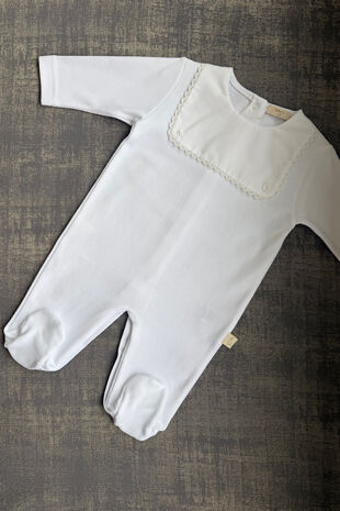 Baby Gi white panel babygrow