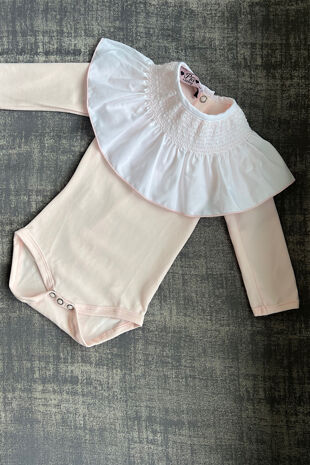 Phi pink smocked collar vest/t-shirt