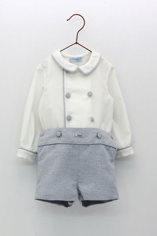 PRE ORDER Foque boys blue shirt and short set