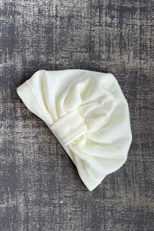 Calamaro cream knitted baby turban