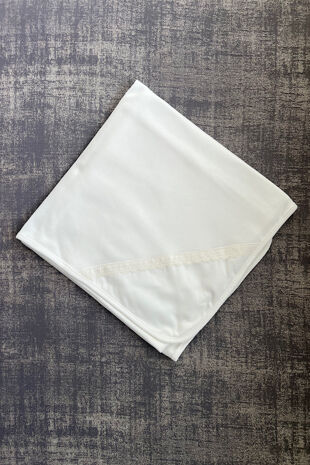 Baby Gi ivory lace trim muslin