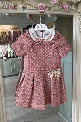 Piccola Speranza pink tweed dress